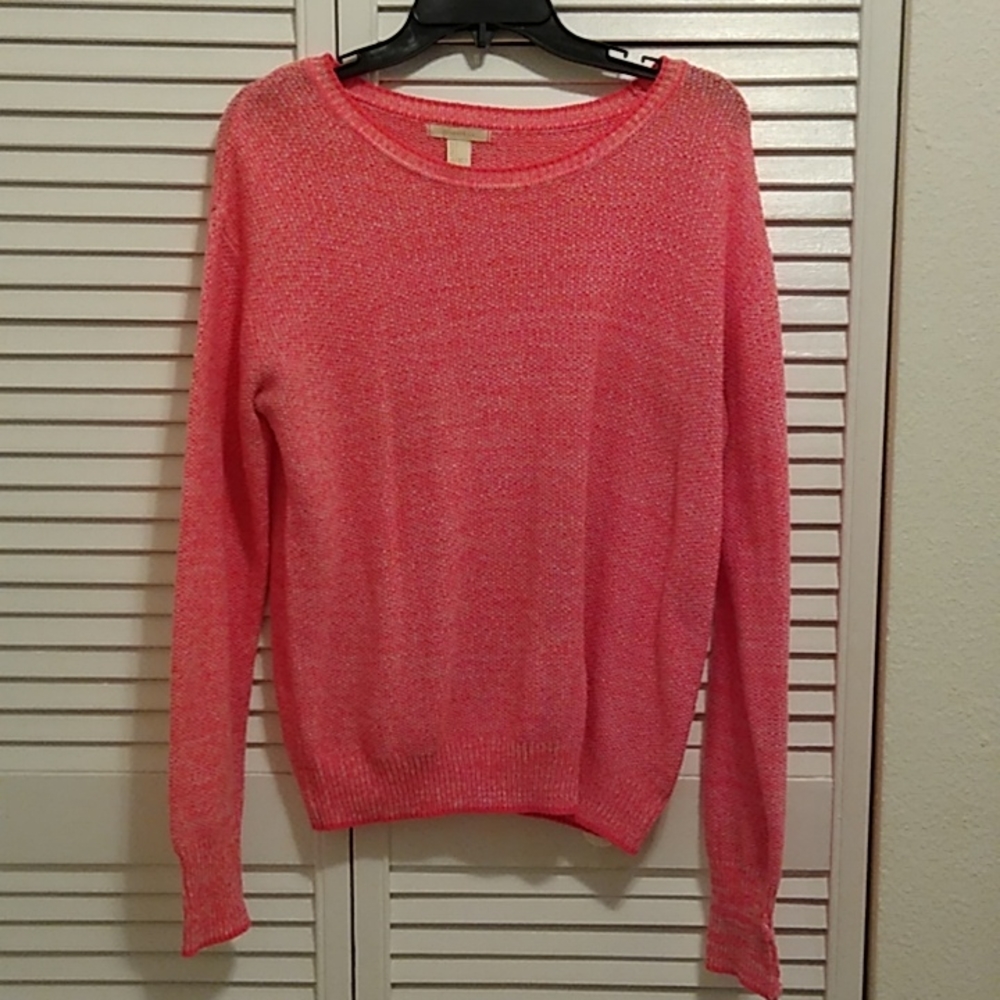 Bright pink knit sweater